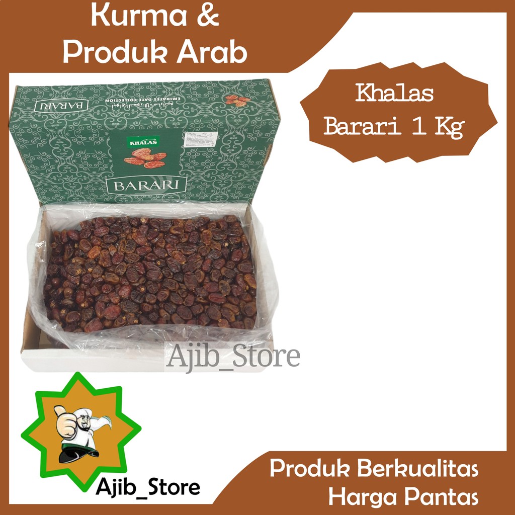 

(FRESH QUALITY) KURMA MESIR KHALAS BARARI 1KG 1 KG Kurma Manis Legi lembut Asli Dari Arab