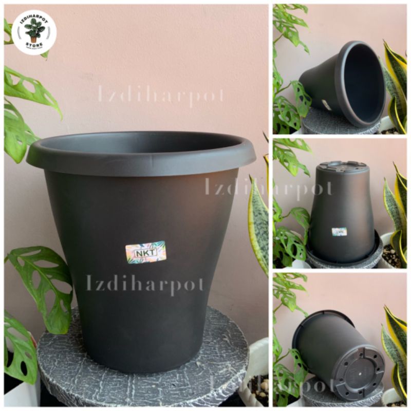 pot bunga tanaman tinggi nkt tower hitam 30cm - NKT TOWER 30 HITAM