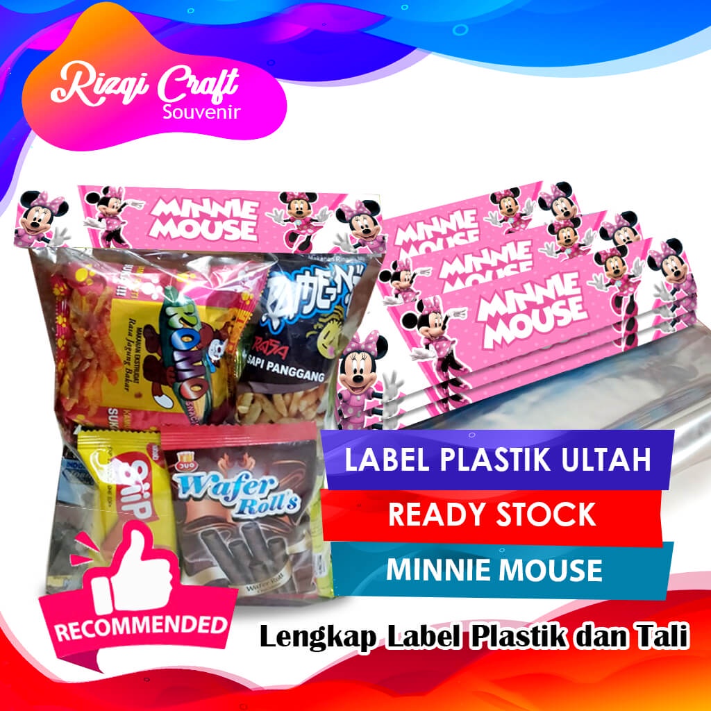 

[Ready] Minnie Mouse Tas Label Snack Plastik Ulang Tahun