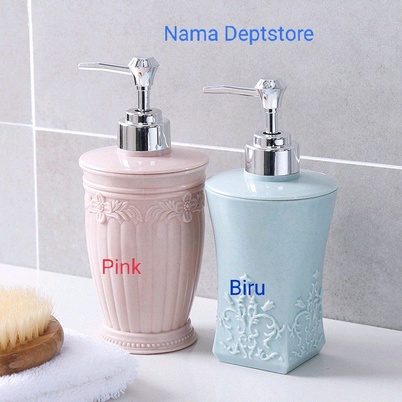 Nama Deptstore - Botol pump kosong bahan plastik bentuk mewah kapasitas 400 ml