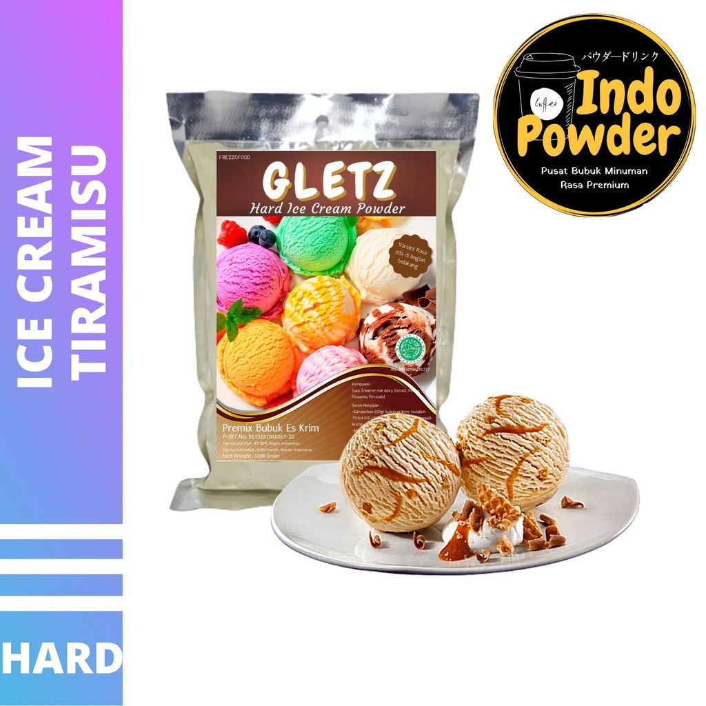 HARD ICE CREAM TIRAMISU 1Kg - Bubuk Es Krim TIRAMISU - Bubuk Es Krim - ICE CREAM Powder 1Kg