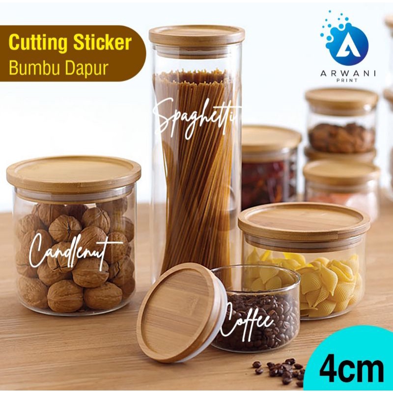 

Sticker Cutting Stiker Bumbu Dapur Label Toples Botol Jar Ukuran 4cm