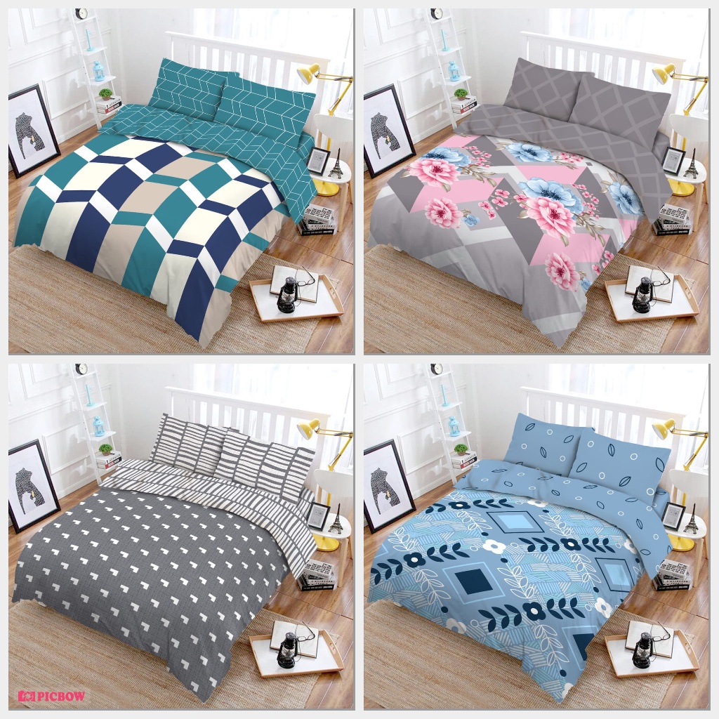 Bedcover Set Vito Sprei Flat 180 x 200 Tinggi 20 cm  Modelista, Kimberly, Stairway, Renata, Harvest, Harmony