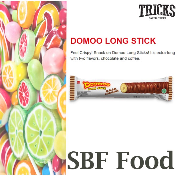 Waffer Doomoe Long Rasa Cokelat - 1 Kantong isi 20 Pack- 100% Lezat