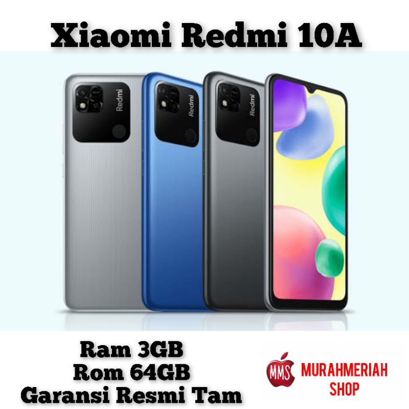 Xiaomi Redmi 10A 3/32+3/64+4/64 - XIAOMI Redmi 9A 2/32GB + 3/32GB GARANSI RESMI TAM-0