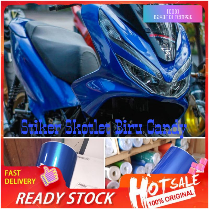 Stiker Skotlet Biru Candy Skotlet Biru Metalik Skotlet Motor PCX Sekotlet Motor