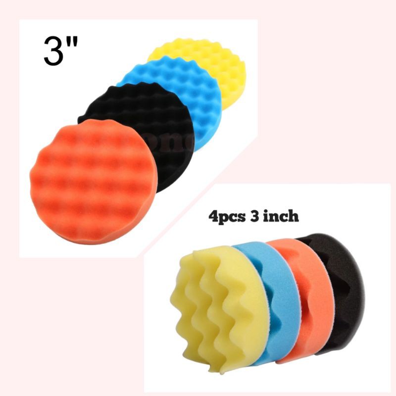 4pcs busa sponge poles pad buff 3inch wax compound