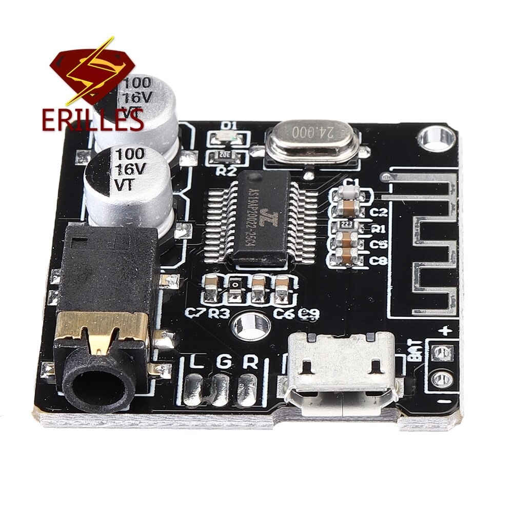 ERILLES Bluetooth Audio Receiver 5.0 Lossless Decoder Board 3.7-5V - VHM-314 - Black