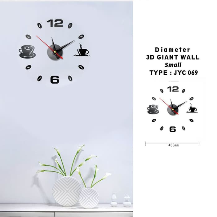 Jam Dinding 3D Giant Wall Clock Size SMALL Tipe JCY 069 Diameter 40 cm