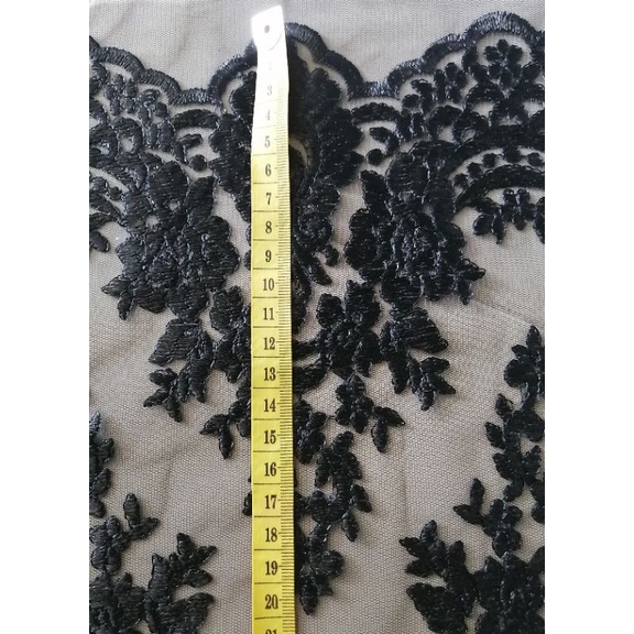 renda bordir brokat tile pinggiran 2 sisi lebar 30 cm (harga per setengah meter)