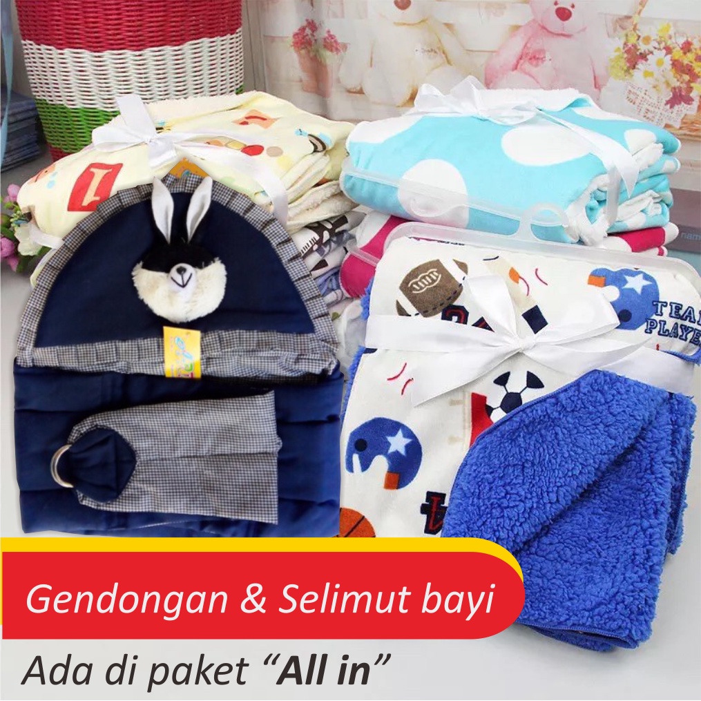 Paket Baju Bayi &amp; Set Perlengkapan Lahiran ( Include: Bedong + Gendongan + Slimut dll )