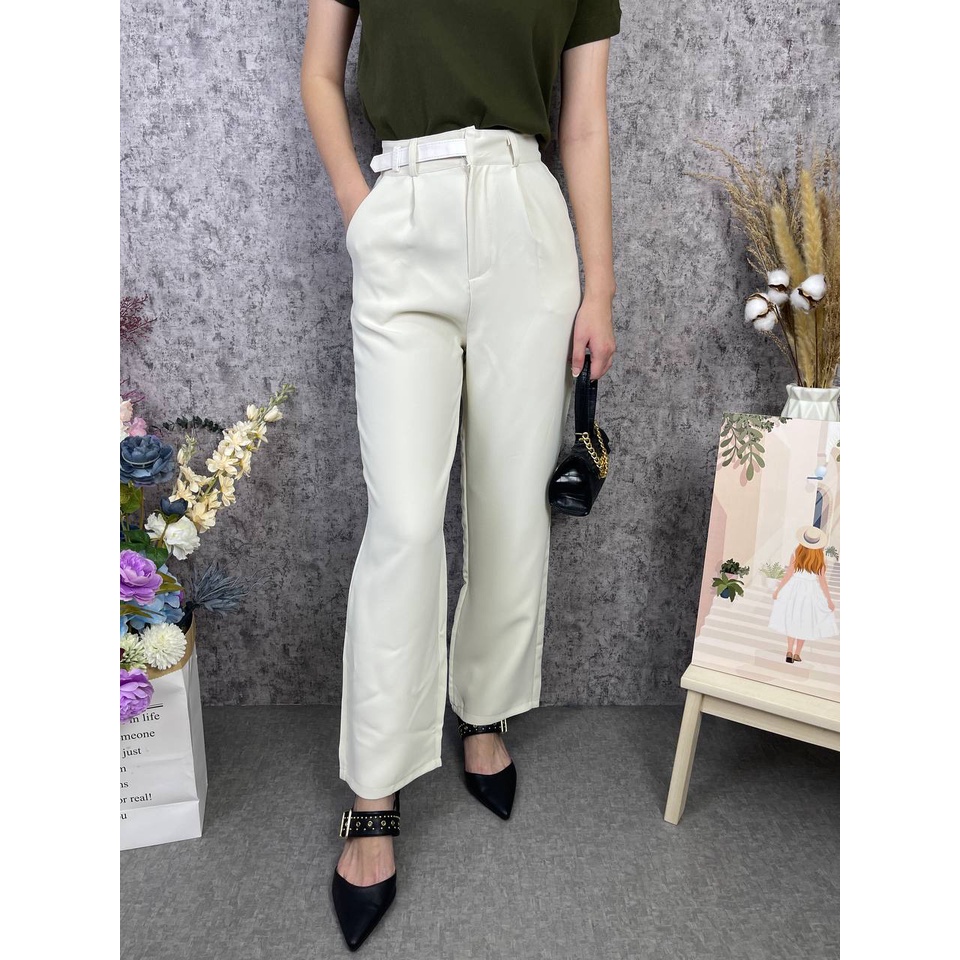 DEMORIN - Celana Panjang Bahan Highwaist Model Straight Throuser X7010