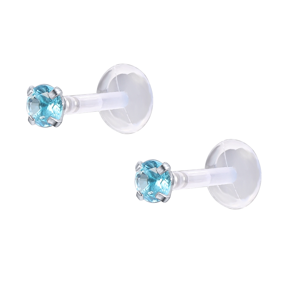 Anting Stud Kristal Bioflex Bahan Akrilik Anti Alergi Untuk Tulang Rawan Bibir