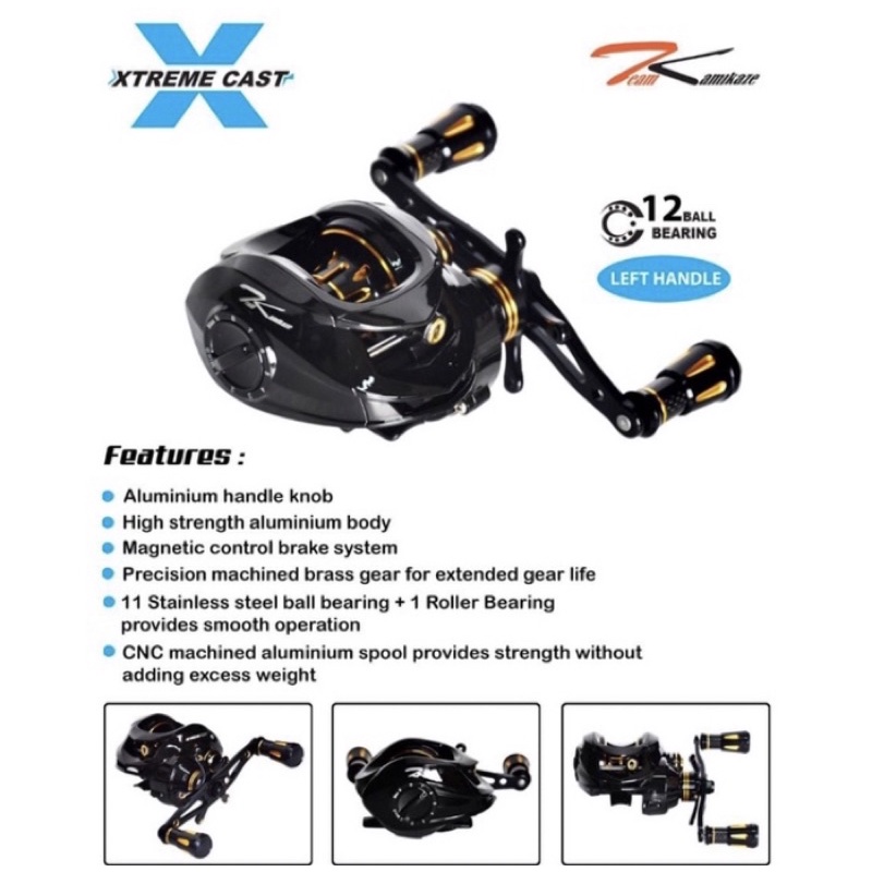 Reel BC Team Kamikaze Xtreme Cast handle kiri