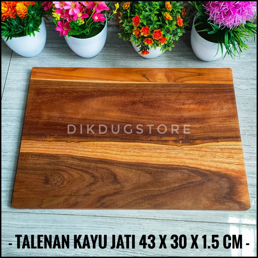 Talenan Kayu Jati Besar KUALITAS PREMIUM - Alas Adonan Kue - Cutting