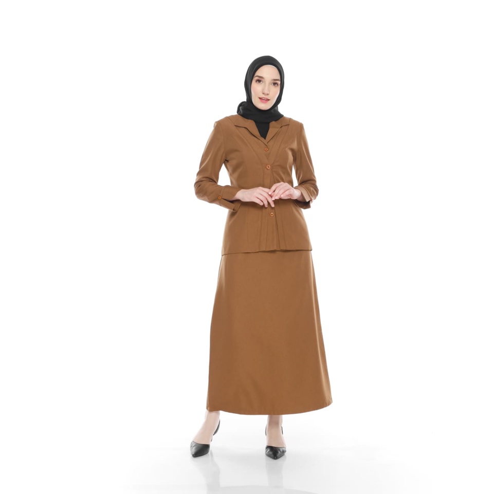 Baju Dinas Wanita Stelan Rok Pemda Aceh Blazer Pemda Seragam Guru Khaki Set Rok Seragam Pns Kheki Ba