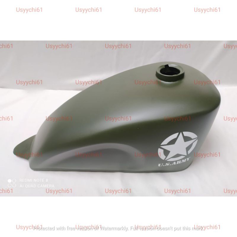 Tangki Cat Sportster Harley Chopper Japstyle Bobber Custom Hijau Us Army