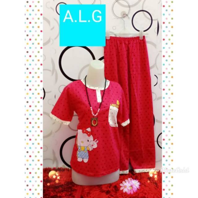 BAJU TIDUR CELANA PANJANG GBR HELLO KITTY