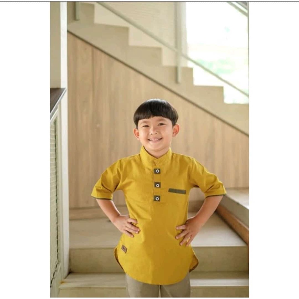 BAJU KOKO ANAK  KYSYA STELAN KOKO ANAK MUSLIM ANAK LAKI LAKI KURTA ATASAN ANAK TURKI CIGARET PREMIUM-5