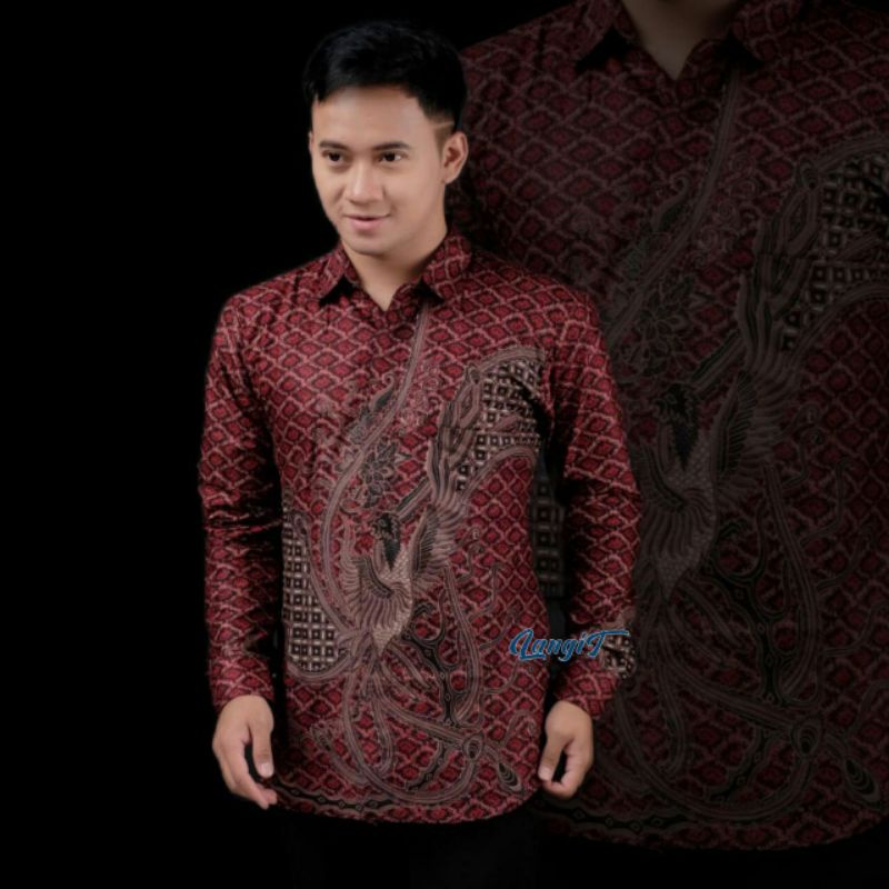 Baju Batik Pria Baju Batik Pria Lengan Panjang Modern Kemeja Batik Pria Lengan Panjang Kemeja Batik Pria Kemeja Batik Kemeja Pria Batik Pria Lengan Panjang Seragam Natal Warna Merah