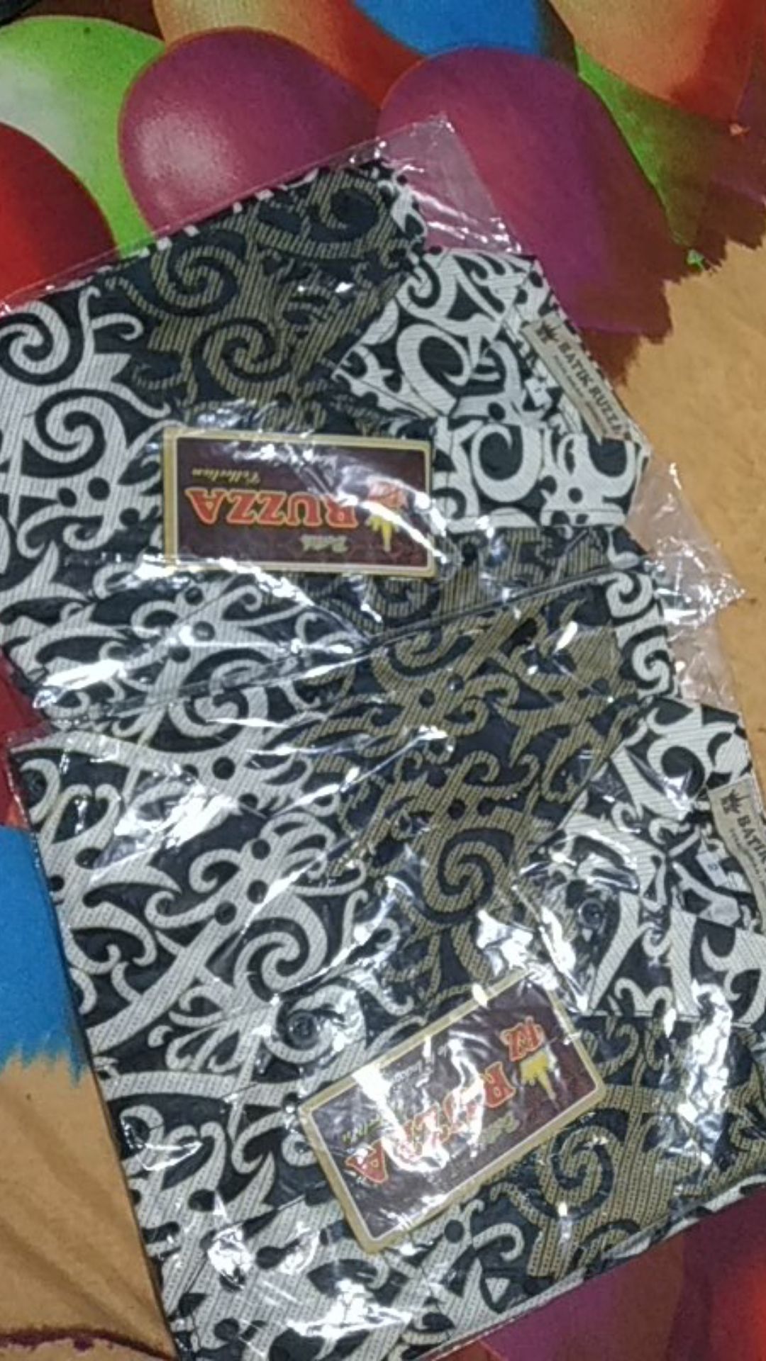 Ruzza Batik Anak Ukuran 0-15 Tahun Kemeja Motif Azmat Putih Tulang