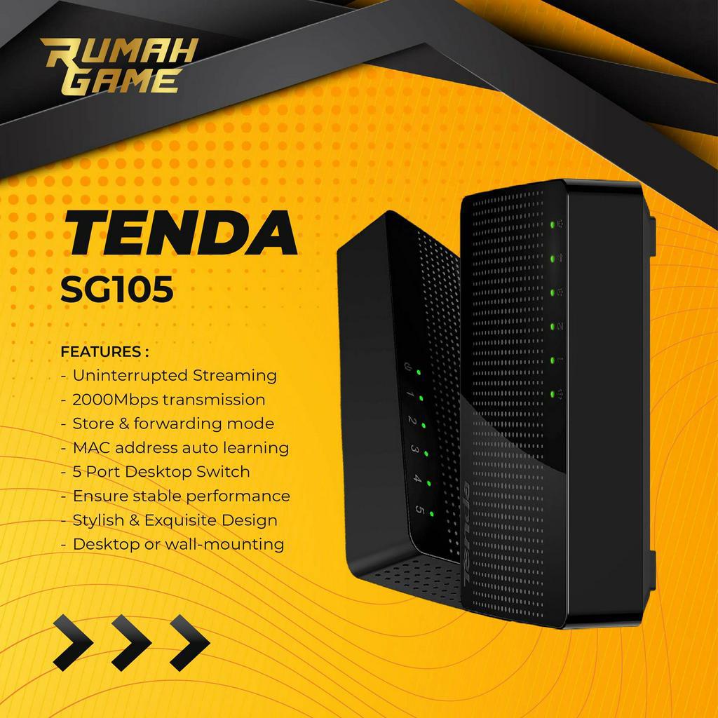 Switch Hub Lan Gigabit 5 Port Tenda SG105 Switch Lan