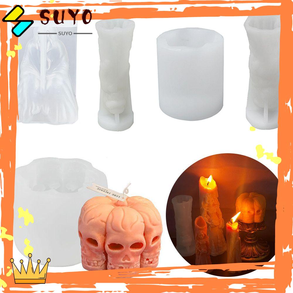 Suyo Cetakan Lilin / Clay / Polymer / Resin DIY Bentuk Tengkorak / Labu Halloween