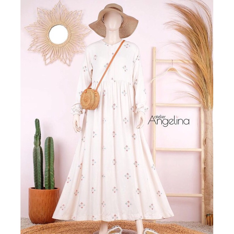 Sarah Dress Atelier Angelina Ethnic Creme XS