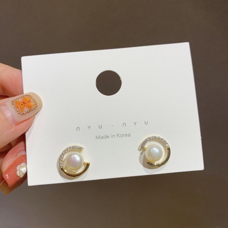 FerenHongXia accesories anting earrings Aksesoris wanita modis gaya Korea berlian imitasi sederhana