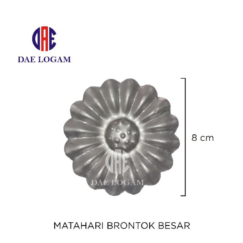 Ornamen Pagar Besi Matahari Brontok Besar