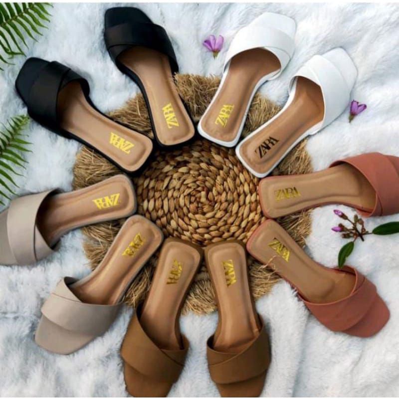 sandal selop wanita ZARA berkualitas gratis ongkir