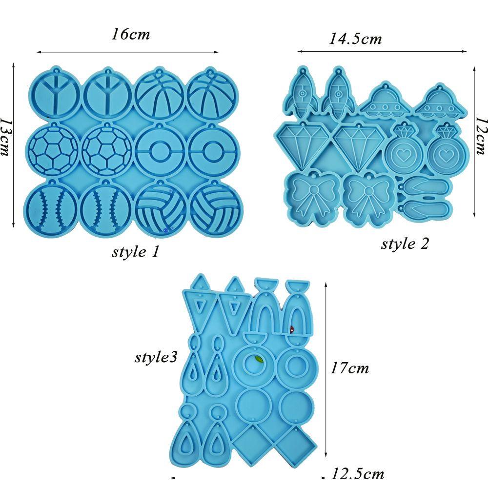 Preva Anting Cetakan Silikon Geometris DIY Epoxy Pendant Football Ear Studs