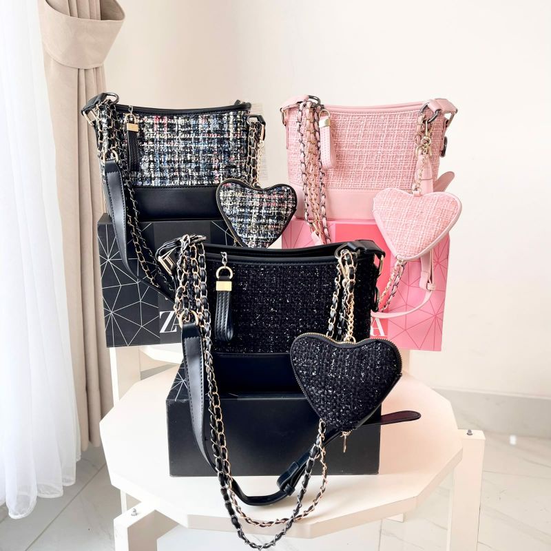 TAS WANITA / TAS IMPORT ZR TWEED GIFT BOX / TAS ZARA / TAS WANITA IMPORT