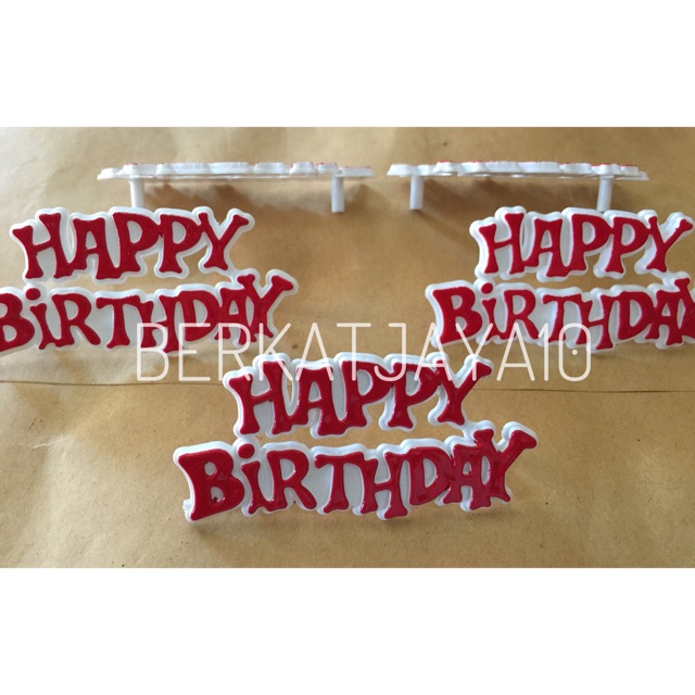 Topper Happy Birthday Tempel Merah 6.5x3cm