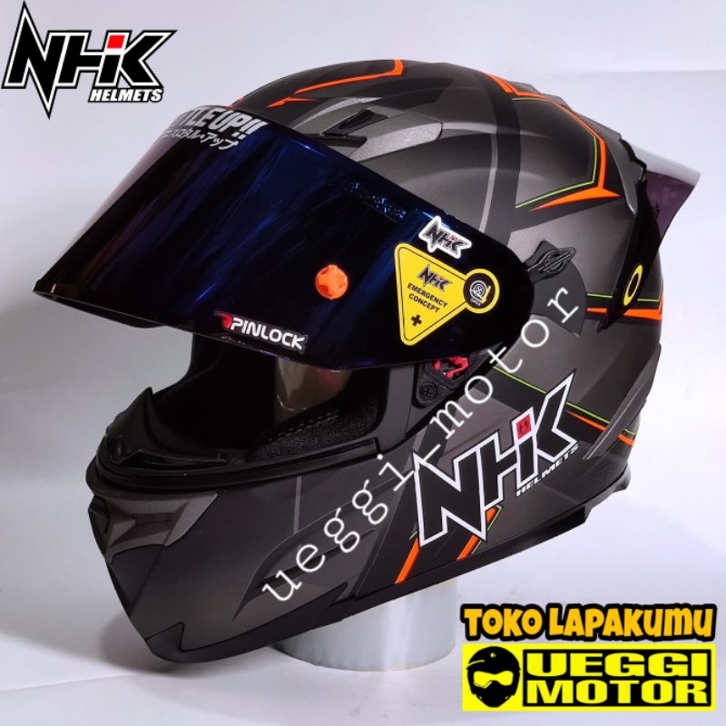 Helm Nhk rx9 fullface flat visor iradium solid Redbull-8