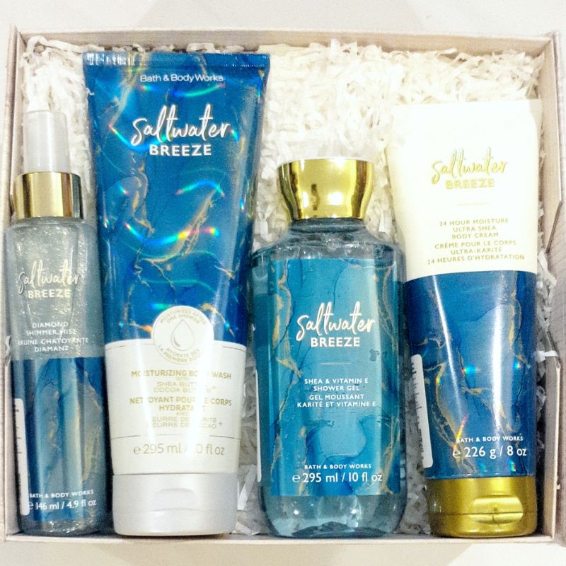 BBW SALTWATER BREEZE GIFT SET PAKET BATH &amp; BODY WORKS