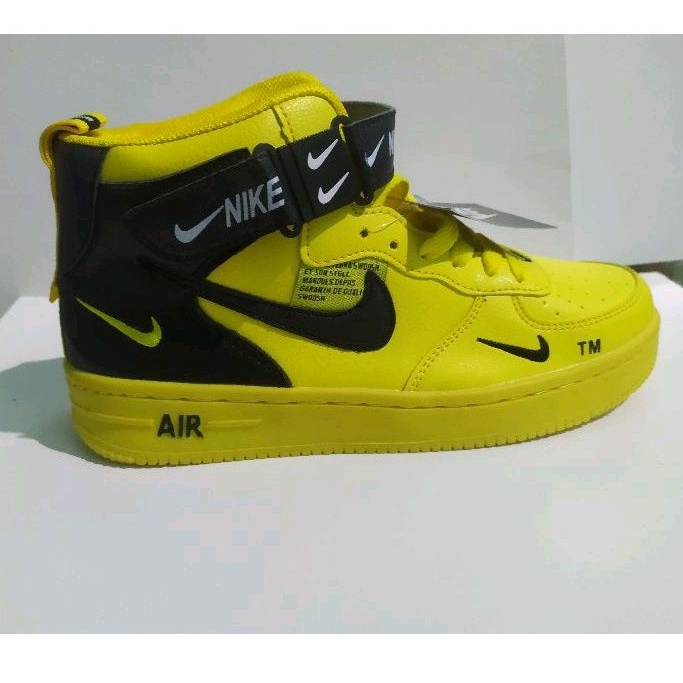 Sepatu Nike Air Force 1 High Utility Yellow Black Kuning Hitam Import