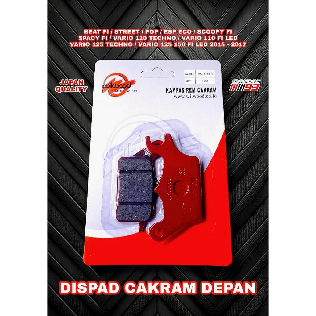 DISPAD DISPED REM CAKRAM DEPAN [ WILWOOD ] HONDA - BEAT FI , STREET , POP , ESP ECO , SCOOPY FI , SP