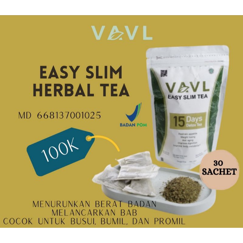 Herb Tea Easy Slim by Vivalentine VAVL teh pelangsing PutriPai