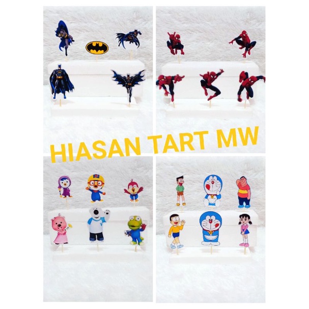 Topper Cake Karakter Laki Tanpa Background / Topper Kue Ultah Batman Spiderman Baby Shark Upin Ipin 