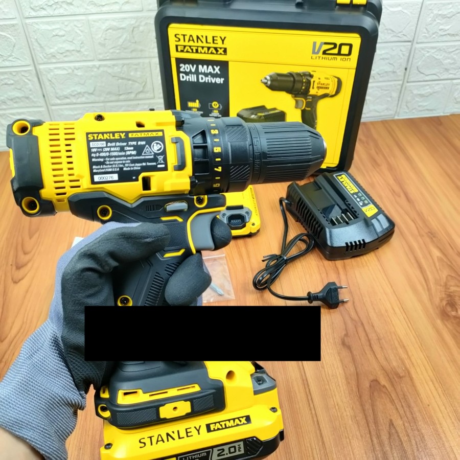 Cordless drill driver mesin bor baterai 20V SCD STANLEY