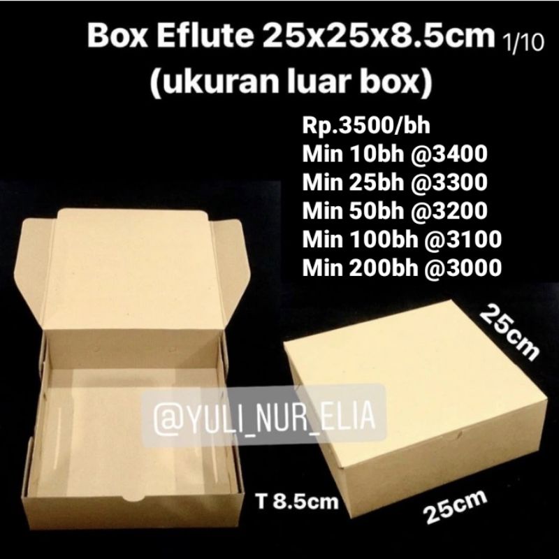 

Box Eflute 25x25x8.5cm (ukuran luar box)