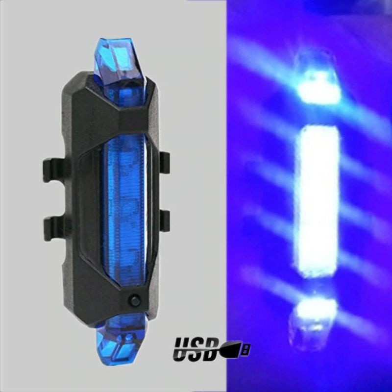 Lampu Sepeda 5 Led USB Rechargeable - Lampu Belakang Sepeda