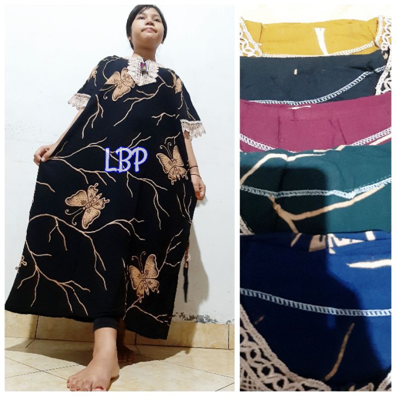 Daster Arab Jumbo Motif Kupu Rantting Rayon Super Duper Tebal