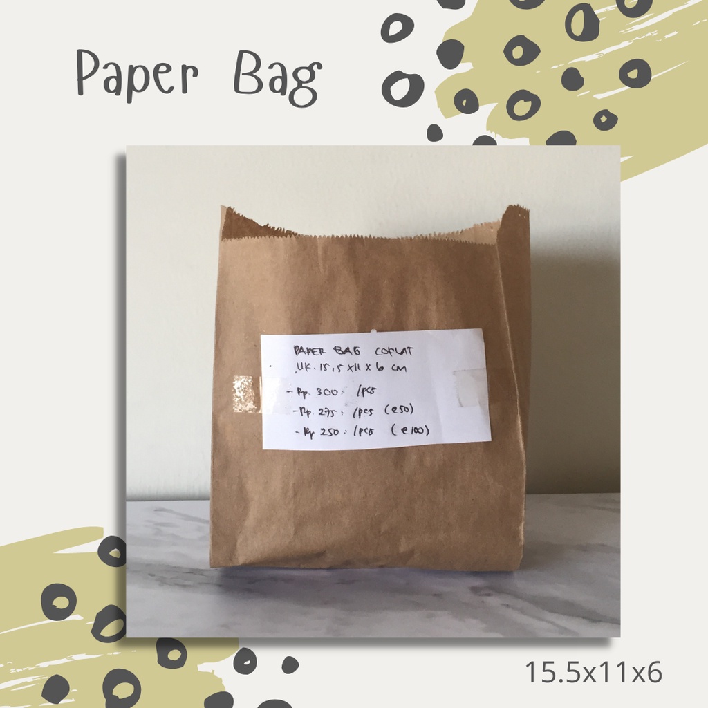 

Kantong Kertas Paper Bag Makanan 15.5x11x6