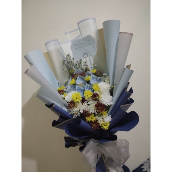 BUCKET BUNGA DAN UANG 50LEMBAR