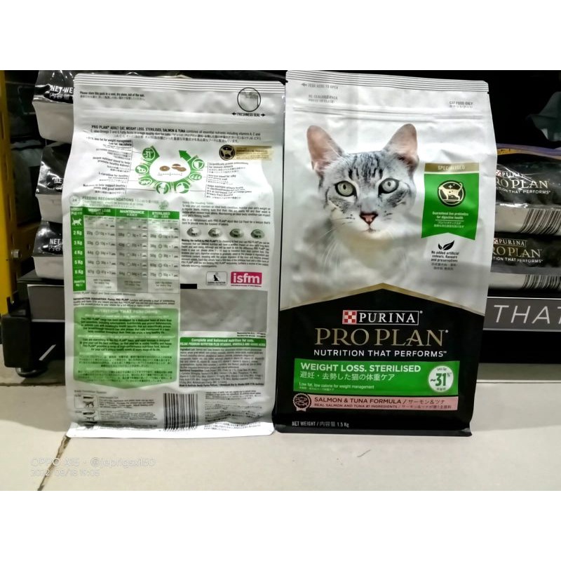 makanan kucing PROPLAN sterilised 1,5kg proplan cat 1,5