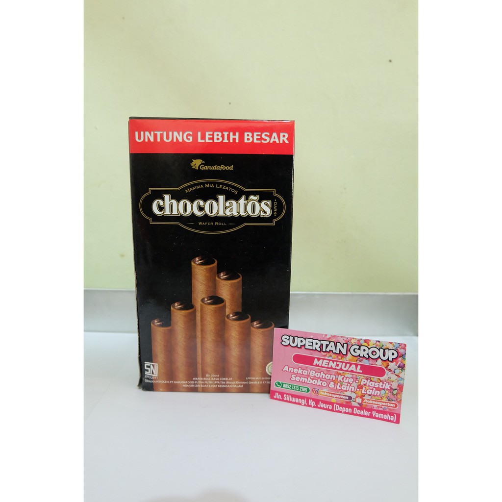 

CHOCOLATOS DARK WAFER ROLL COKLAT 1 BOX ISI 20 PCS