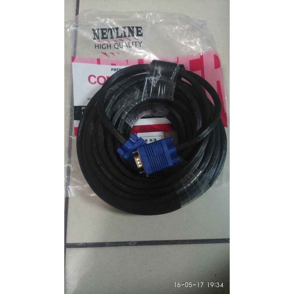 Kabel VGA NETLINE 15M Gold Plated