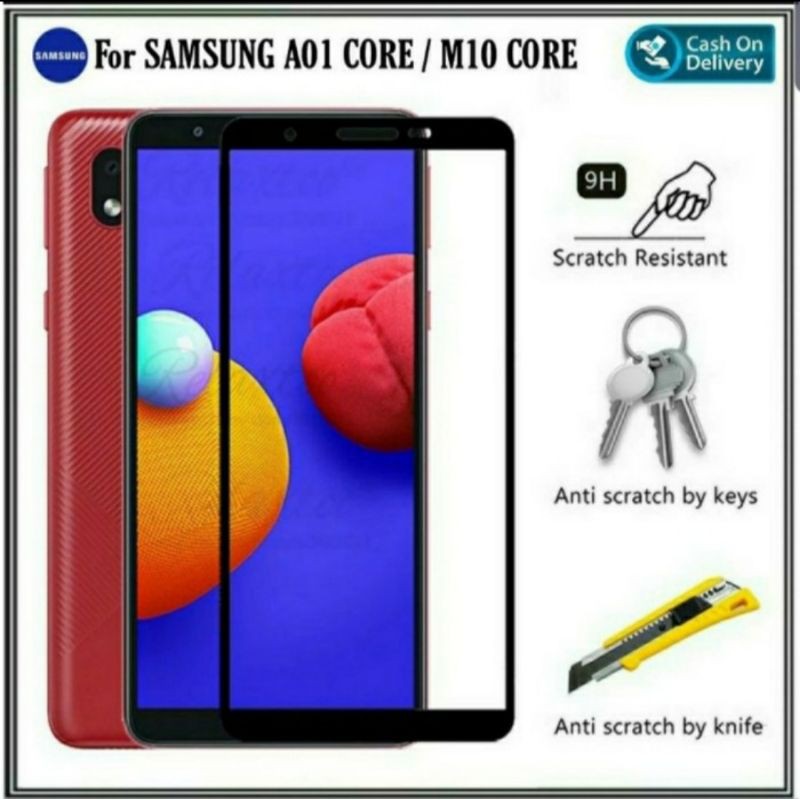 Samsung A01 Core New Tempered Glass Full Layar Anti Gores Kaca